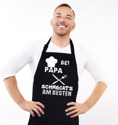 Grillschürze Baumwolle Schwarz Papa Vatertag Weihnachten