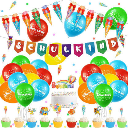 Schulanfang Deko Set Einschulung Schulkind Mädchen Jungen Luftballons