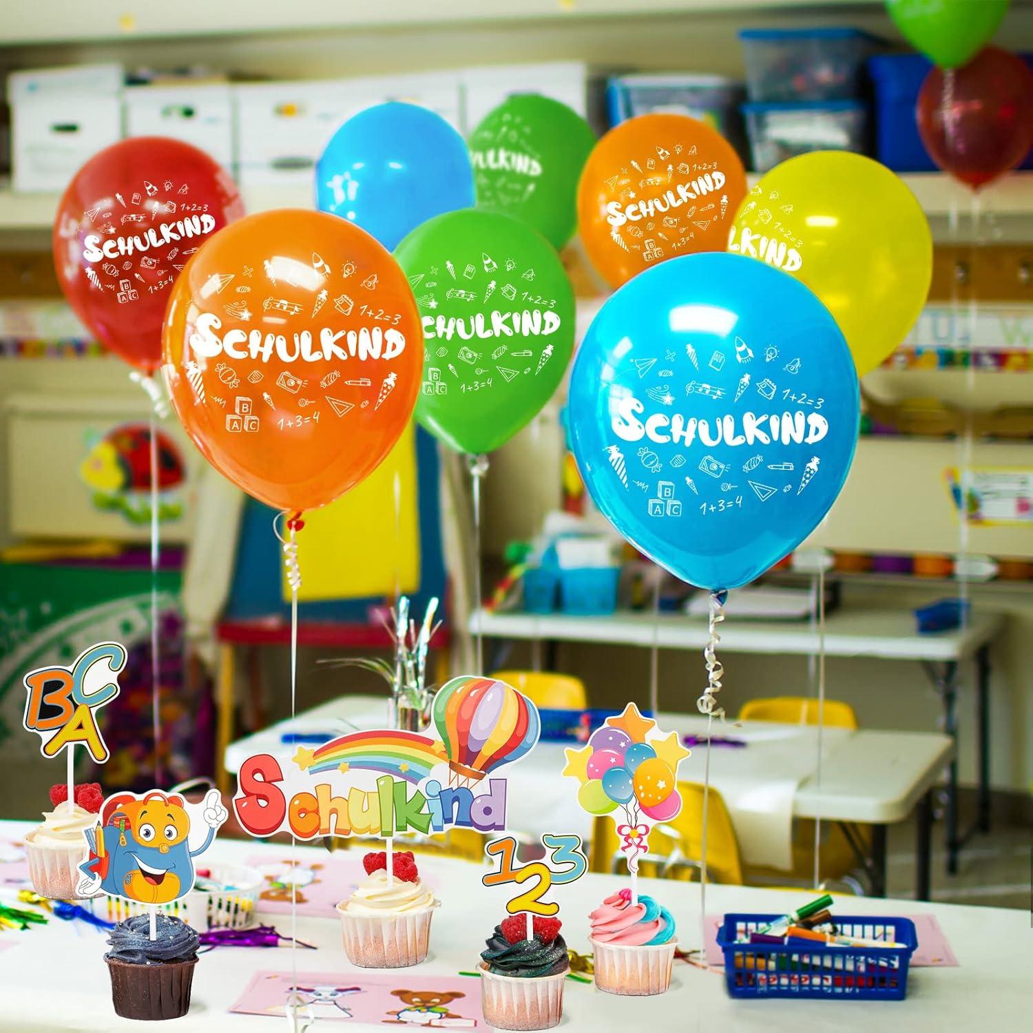 Einschulung Deko Set Schulkind Mädchen Jungen Schulanfang Luftballons