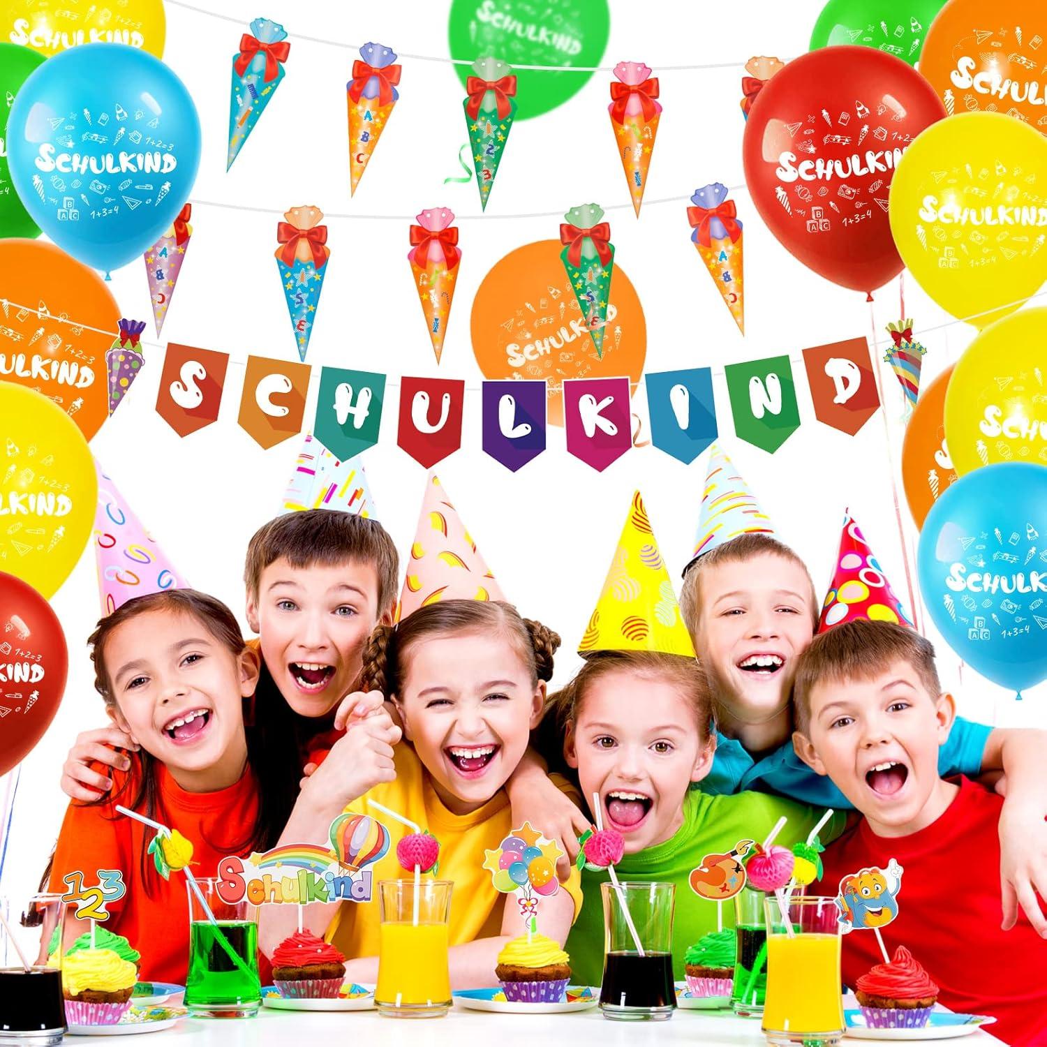 Schulkind Deko Einschulung Jungen Mädchen Schulanfang Set Banner
