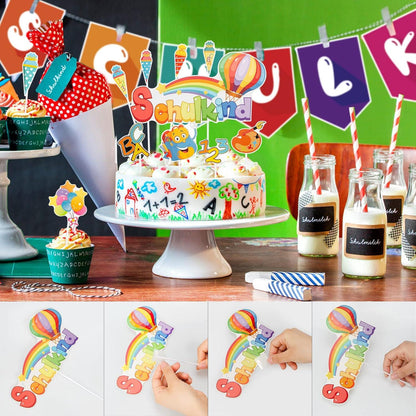 Einschulung Deko Set Schulkind Mädchen Jungen Schulanfang Luftballons