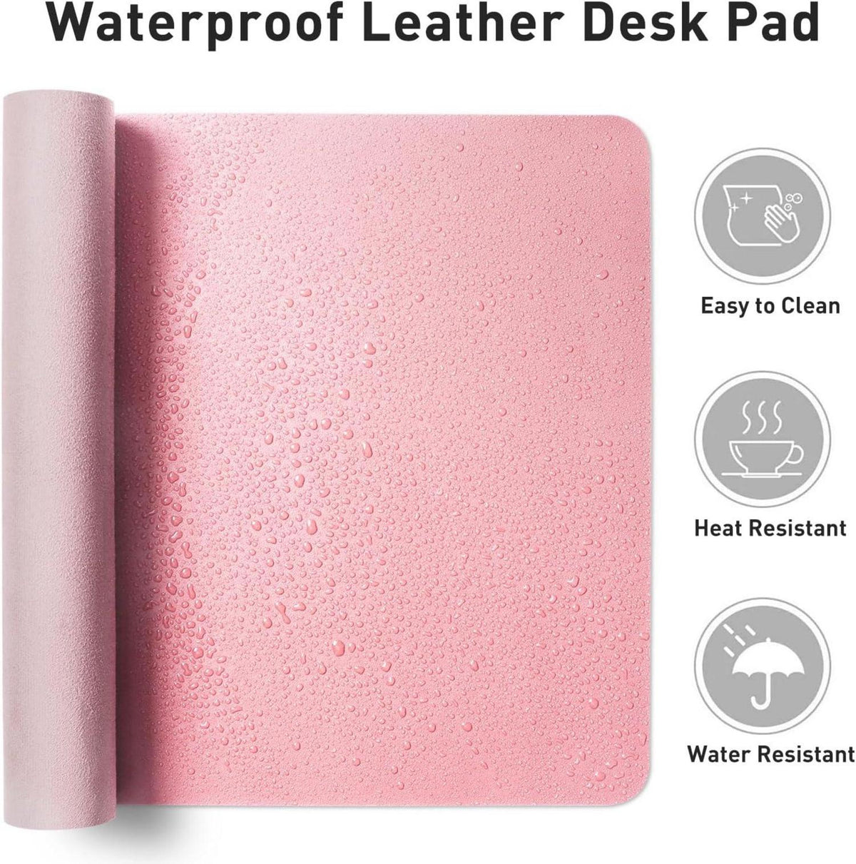 Aothia Schreibtischunterlage Leder Wasserdicht 91x43cm Rosa