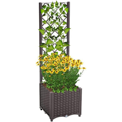 Mingone Pflanzkübel Spalier Rattan Kletterpflanzenkasten