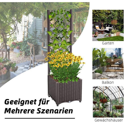 Mingone Pflanzkübel Spalier Rattan Kletterpflanzenkasten