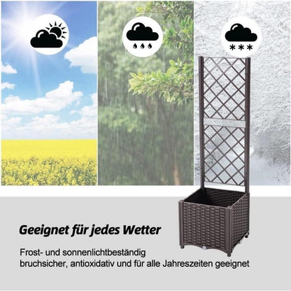 Mingone Pflanzkübel Spalier Rattan Kletterpflanzenkasten