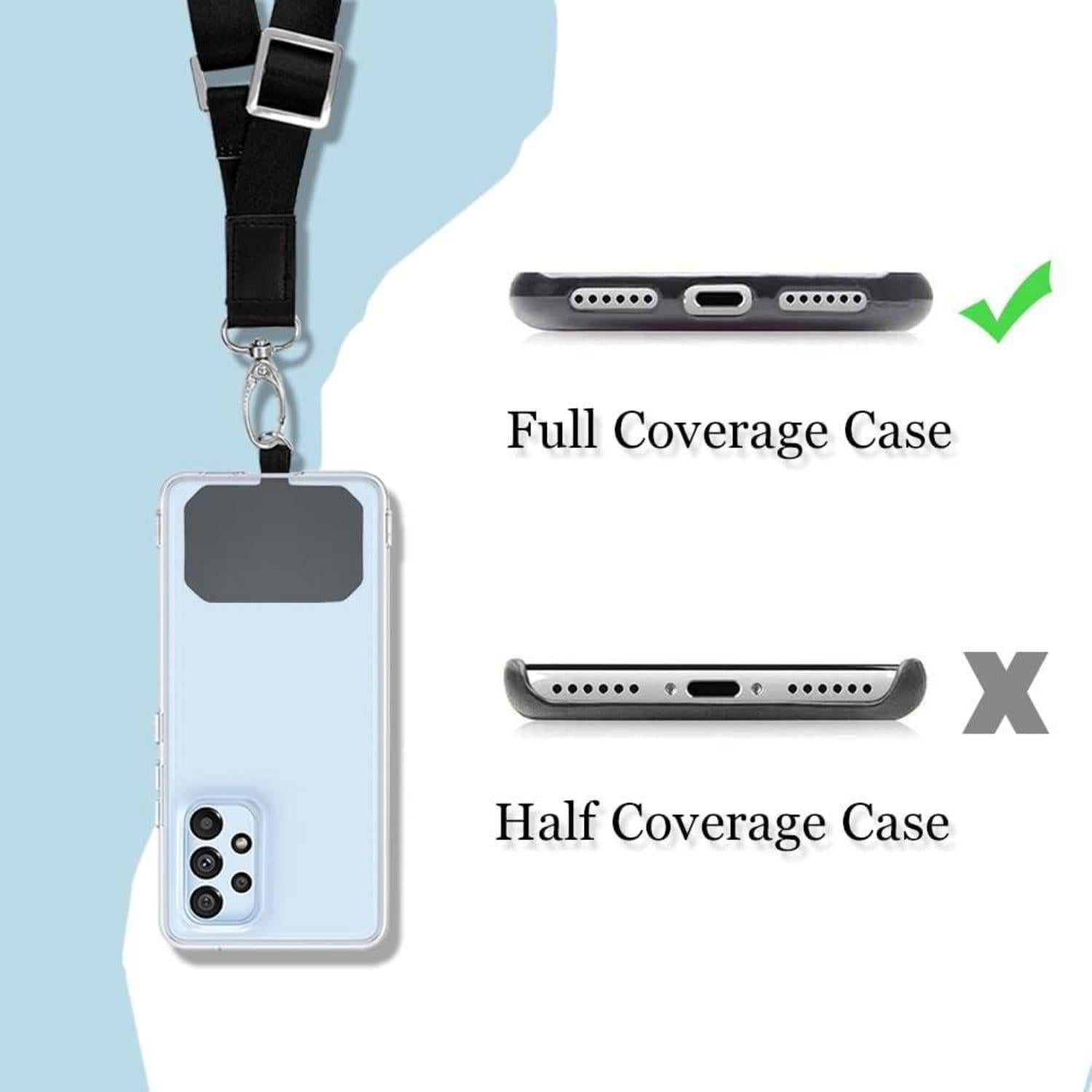 Universal-Handykette Handykordel zum Umhängen kompatibel mit Smartphones dunkelgrau