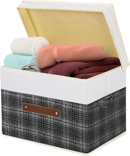 Faltbare Aufbewahrungsboxen mit Deckel Patchwork-Design 5er Set 38x25x25cm
