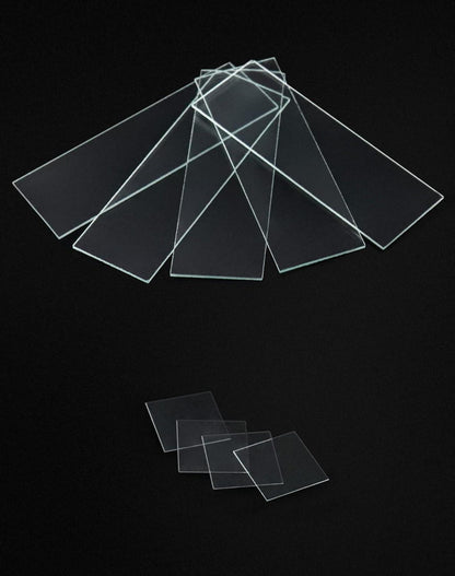 Mikroskop Objektträger Set, 50 Stück 76x26mm & 100 Stück 18x18mm