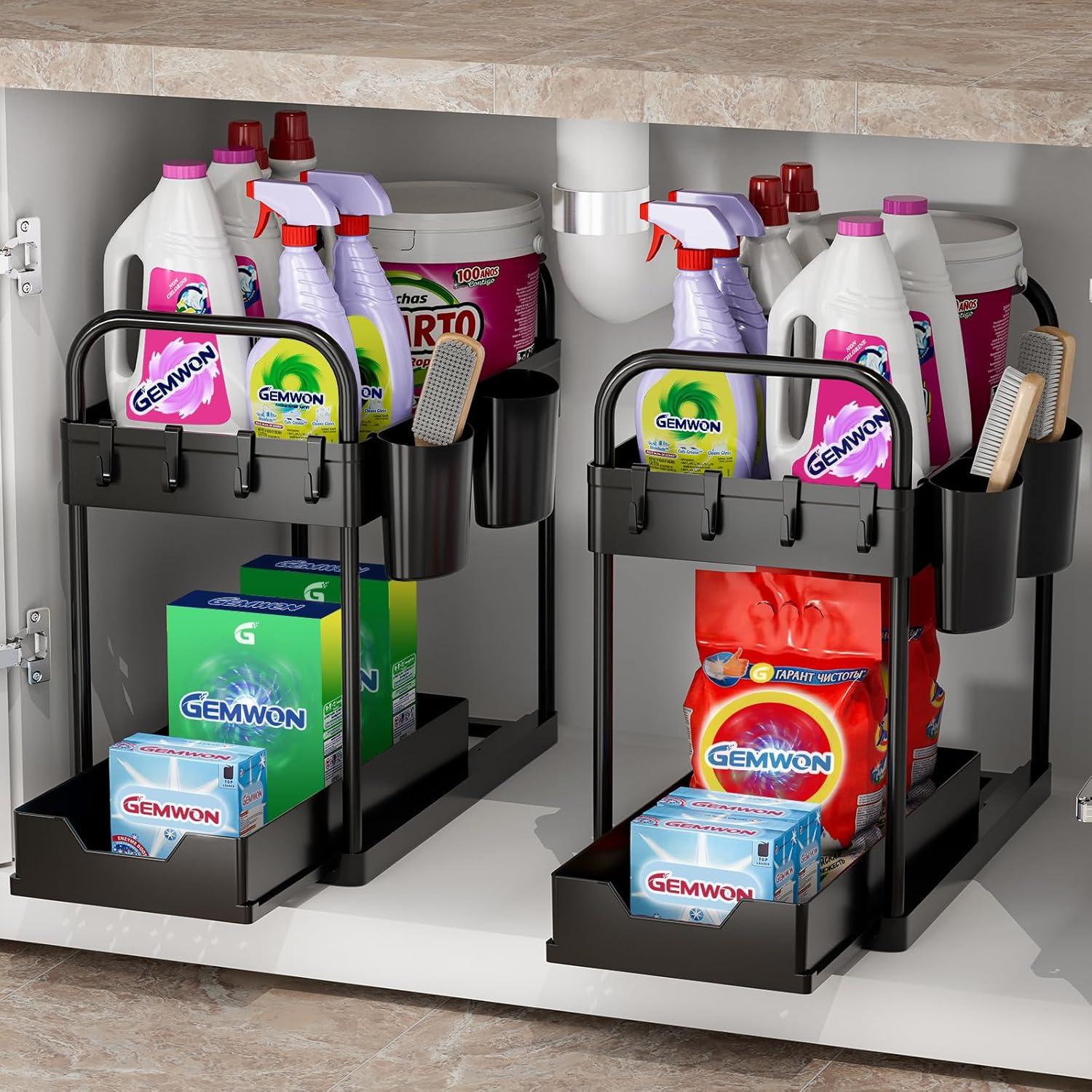 Unter Waschbecken Organizer mit 2 Etagen und Schublade