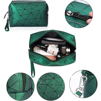 Kosmetiktaschen Set 3 Stück Damen Grün Transparent Doppellagig