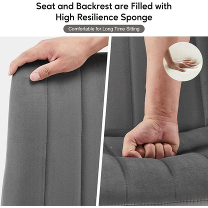 Samt Esszimmerstühle 4er Set Grau – Bequeme Polsterstühle