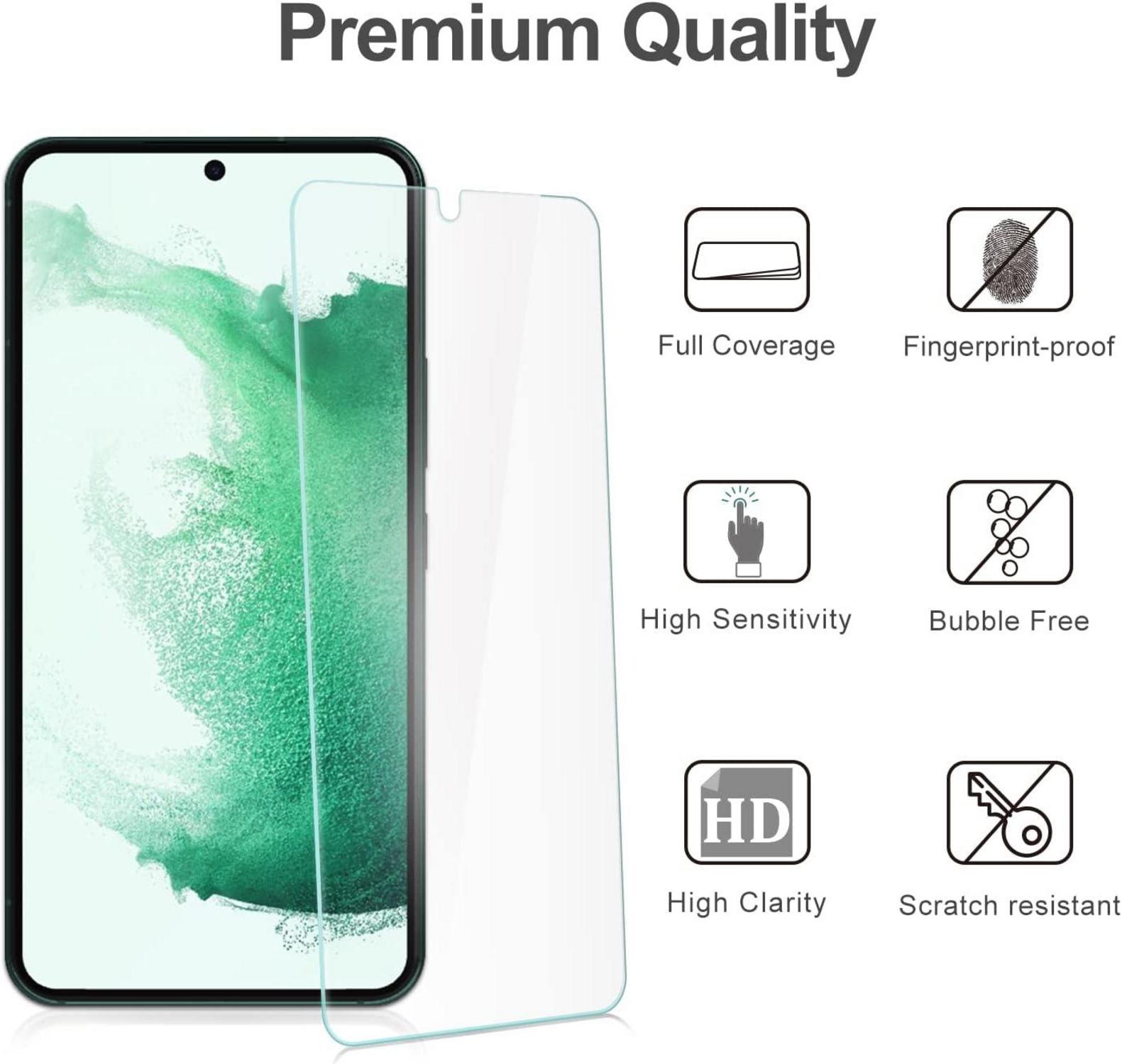2x Panzerglas Schutzfolie für Samsung Galaxy S22 Plus 6,6 Zoll 5G