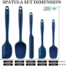 Silikon Spatel Set 5-teilig, Hitzebeständig, Lebensmittelqualität, Blau