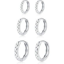 Silber Creolen Set 925 Sterling Silber Damen Ohrringe 3 Paar