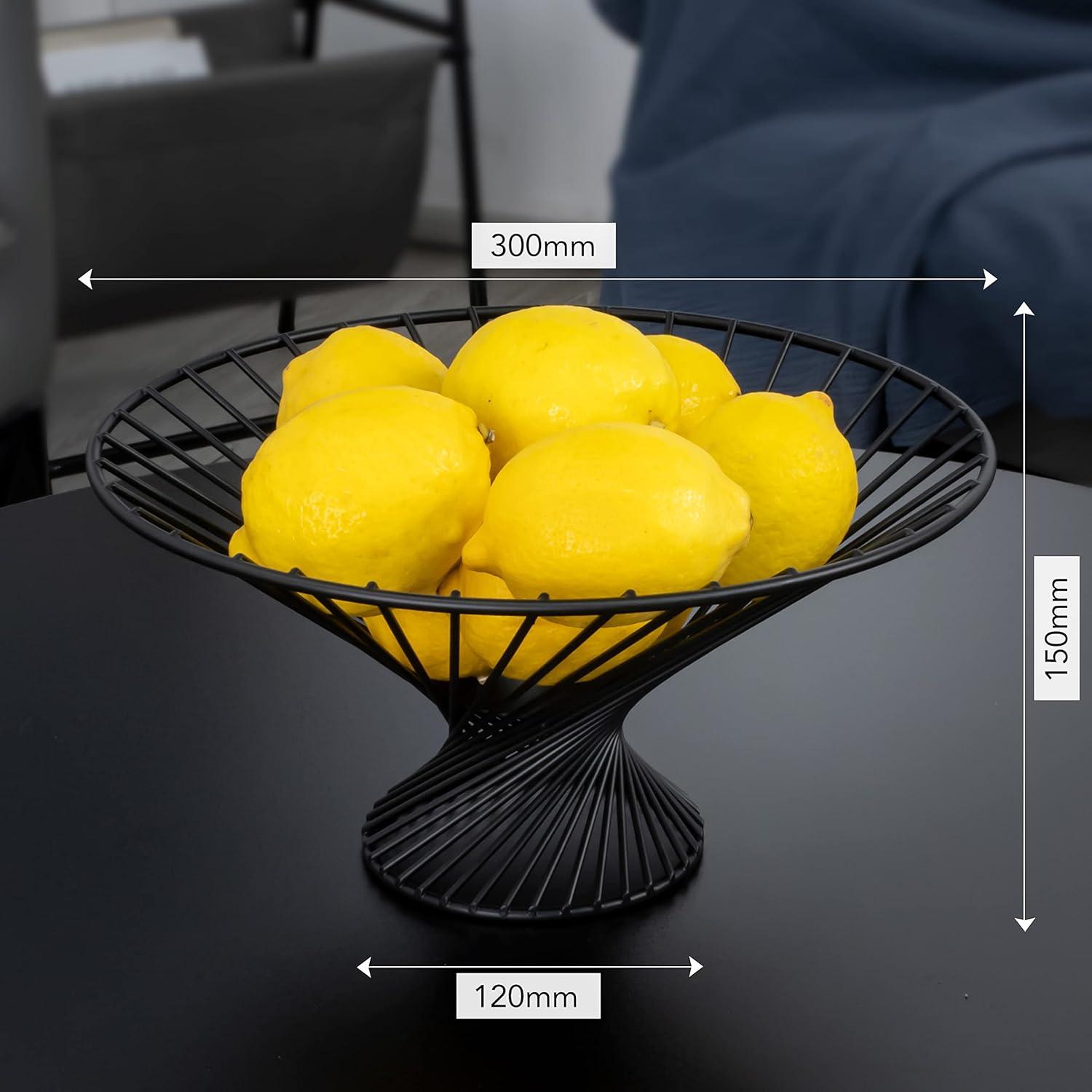 Obstkorb schwarz matt modernes Design Durchlüftung Obstschale