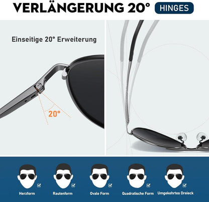 Polarisierte Sonnenbrille Vintage Design UV400 Metallrahmen Unisex