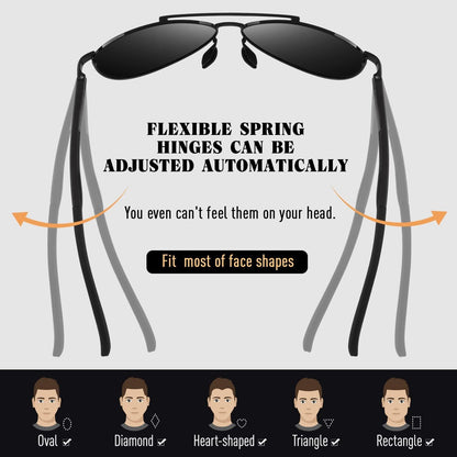 CGID Sonnenbrille Herren Pilotenbrille Polarisiert UV400 Al-Mg Metallrahmen