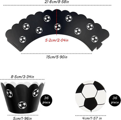Fußball Cupcake Topper 36 Stücke Muffin Deko Papier Wrapper