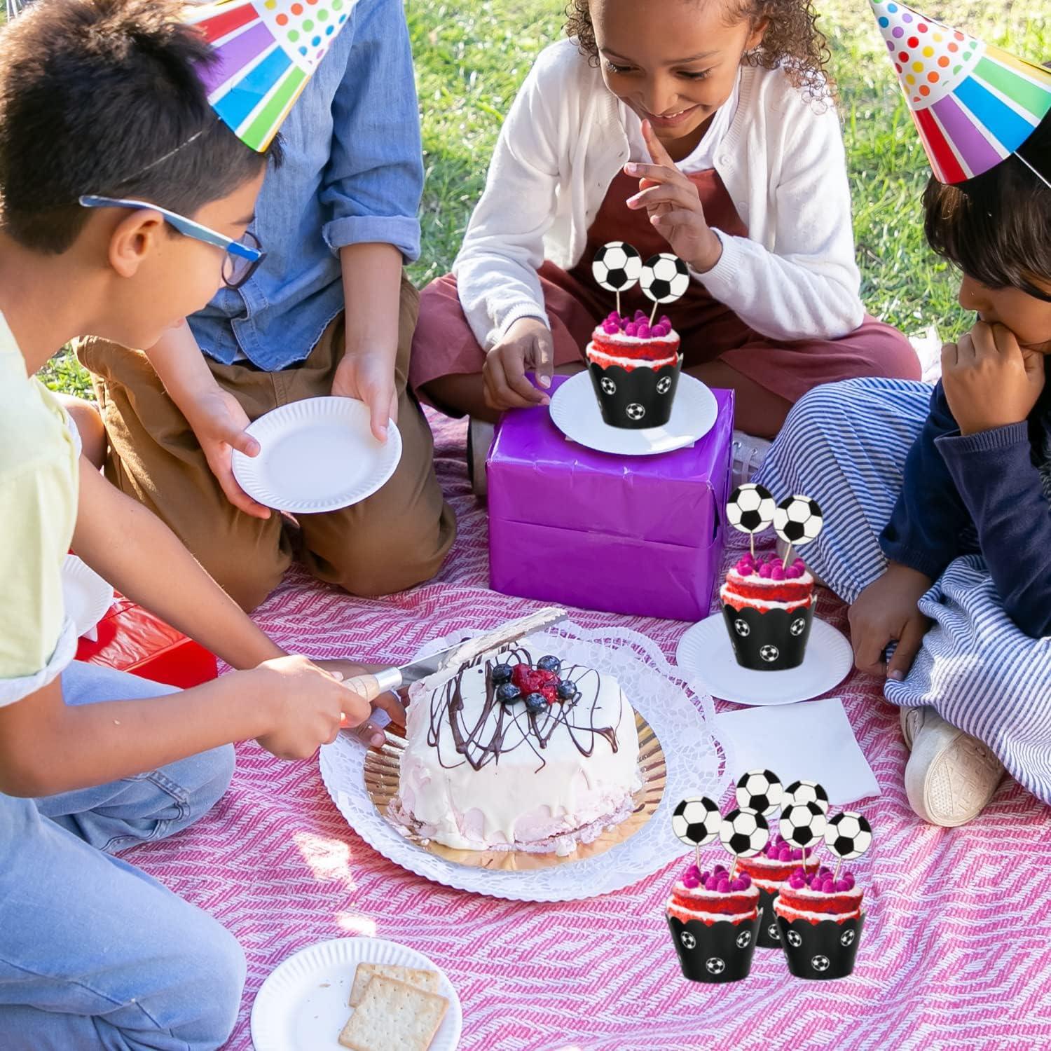 Fußball Cupcake Topper Set 36-teilig Muffinförmchen Papier Deko