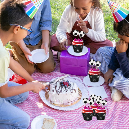 Fußball Cupcake Topper Set 36-teilig Muffinförmchen Papier Deko