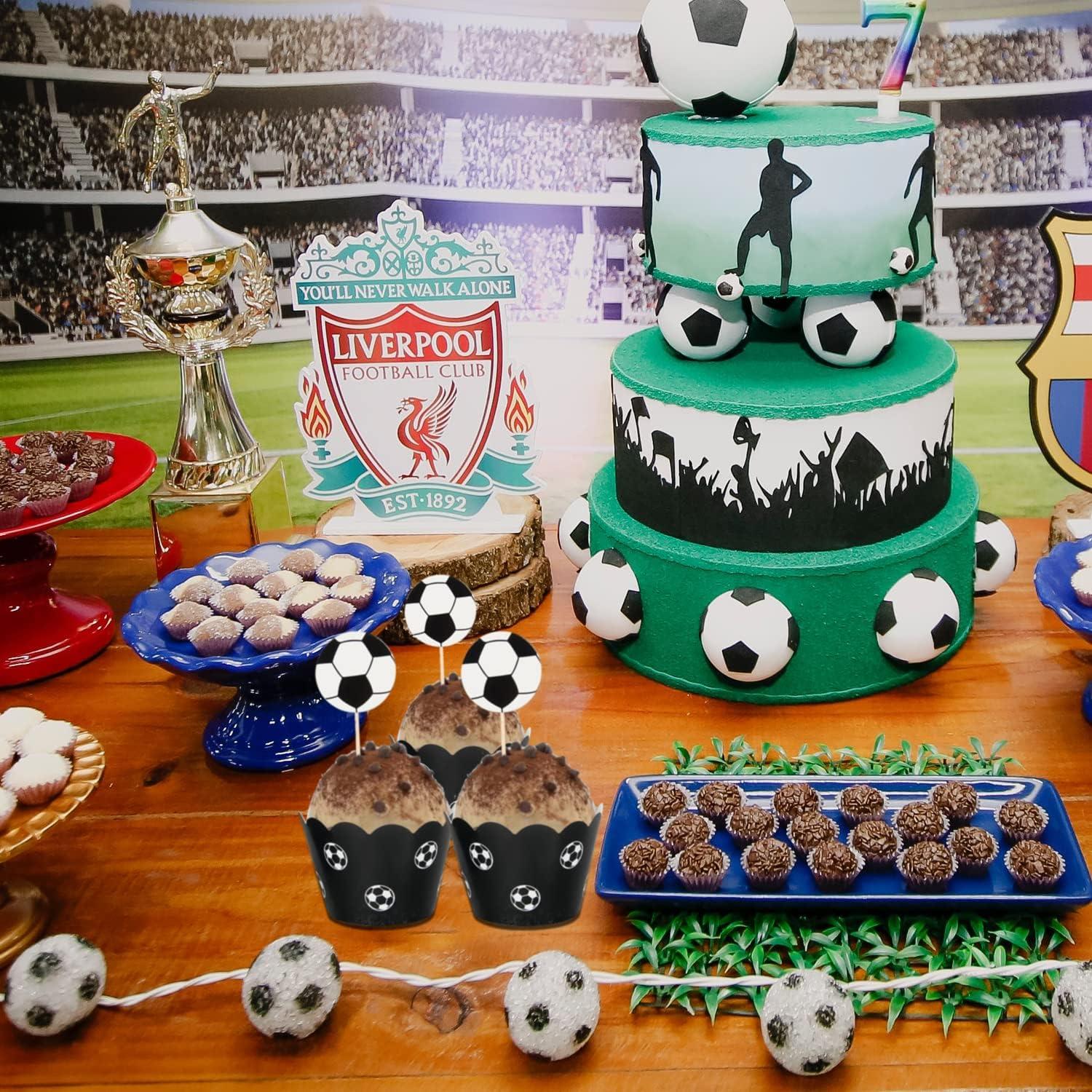 ZHIQIN Fußball Cupcake Topper Set - 36 Stücke Muffins Deko
