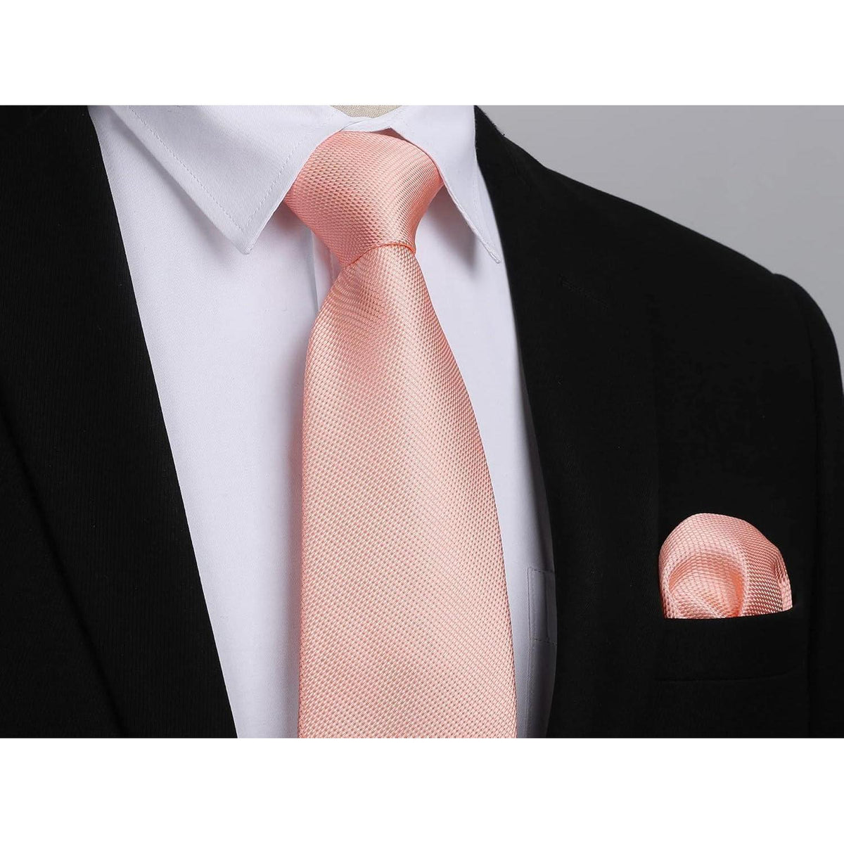 Herren Krawatten-Set mit Einstecktuch & Manschettenknöpfen, Paisley Rosa