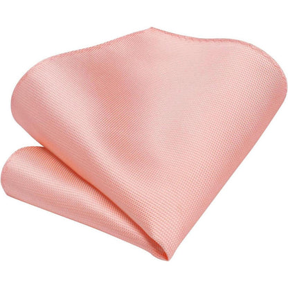 Herren Krawatten-Set mit Einstecktuch & Manschettenknöpfen, Paisley Rosa