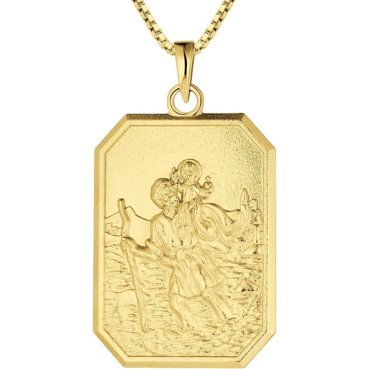 Heiliger Christophorus Kette 925 Sterling Silber vergoldet