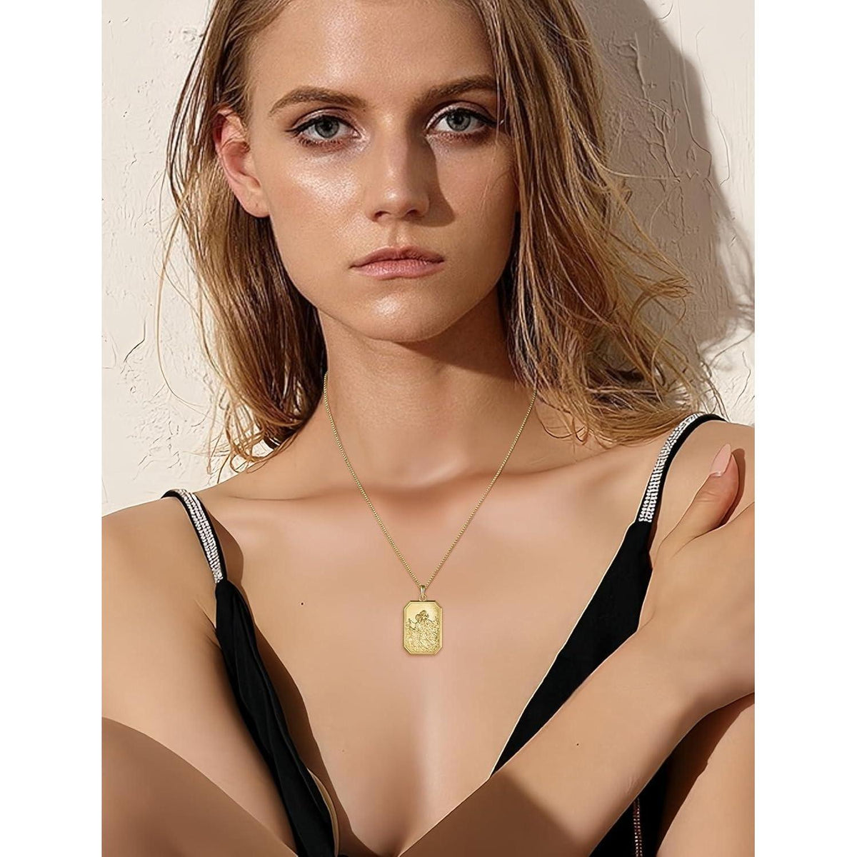 Heiliger Christophorus Kette 925 Sterling Silber vergoldet