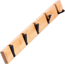 Klappbare Holz Hakenleiste für Jacken & Mäntel 5 Haken 42cm Natur