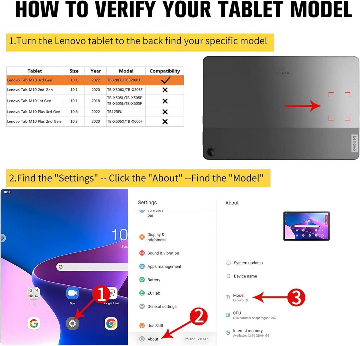 Schutzhülle für Lenovo Tab M10 10,1 Zoll - Ständer und Auto
