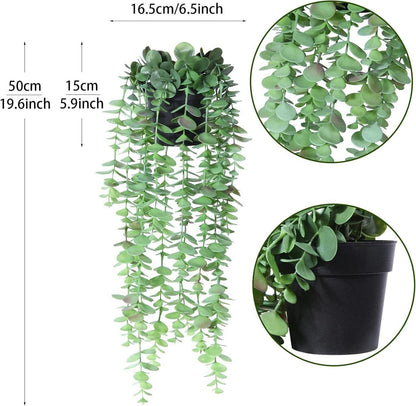Künstlicher Eukalyptus Pflanzen Hängend Topf Wartungsfrei (2