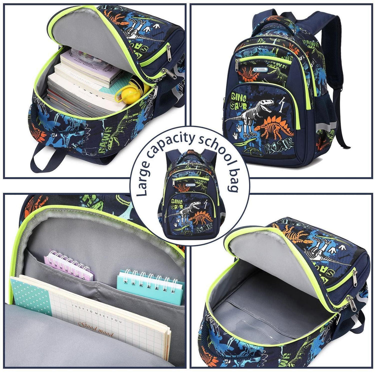 Kinderrucksack leuchtender Dinosaurier – Schulrucksack 1-7. Klasse