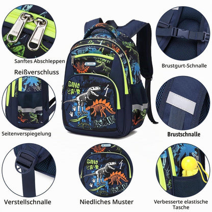 Kinderrucksack leuchtender Dinosaurier – Schulrucksack 1-7. Klasse