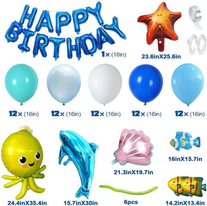Meer Geburtstagsdeko Kinder Unterwasserwelt Partyset Blau