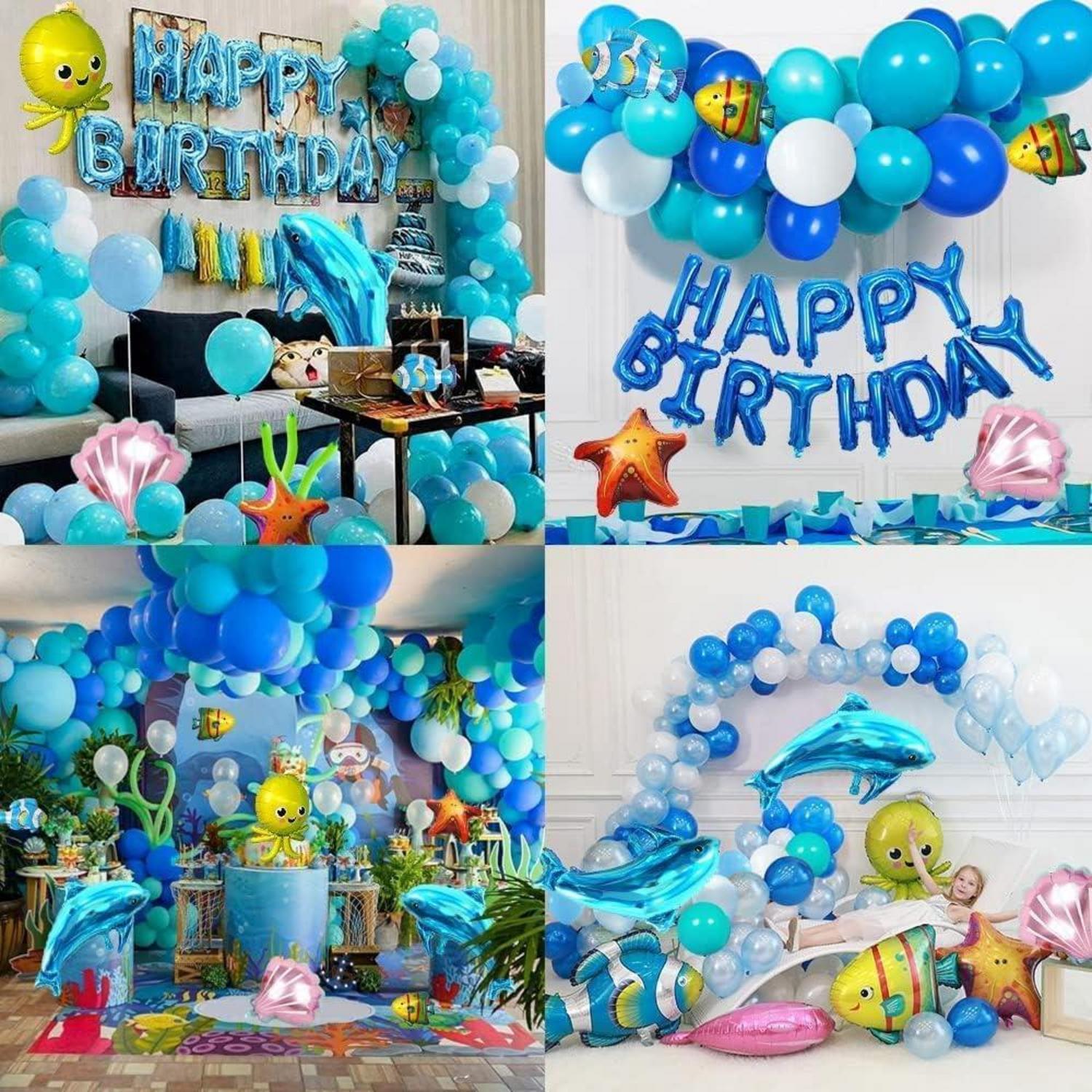Kindergeburtstag Deko Meer Junge Happy Birthday Luftballons Fisch