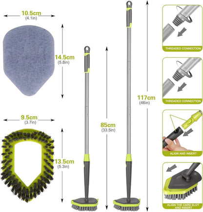 Masthome 2-in-1 Schrubber mit Stiel und 2 Scheuerschwamm
