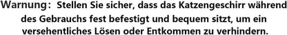 Supet Katzengeschirr und Leine Set Grau S S - Verstellbar mit Reflexstreifen