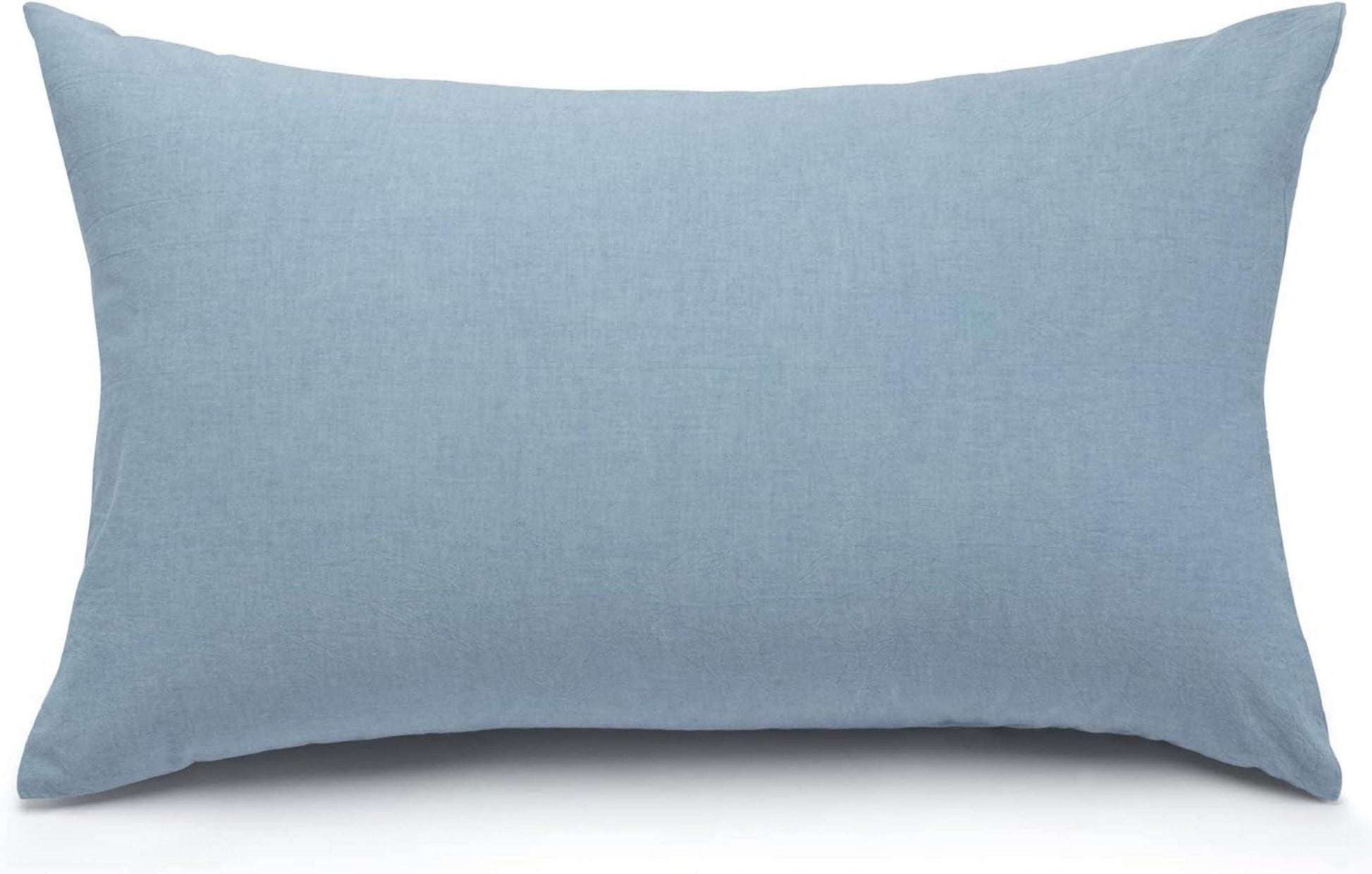 2er Set Kissenbezug 40x60 cm Gewaschene Baumwolle Hellblau