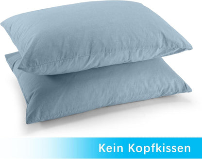 2er Set Kissenbezug 40x60 cm Hellblau Baumwolle Reißverschluss