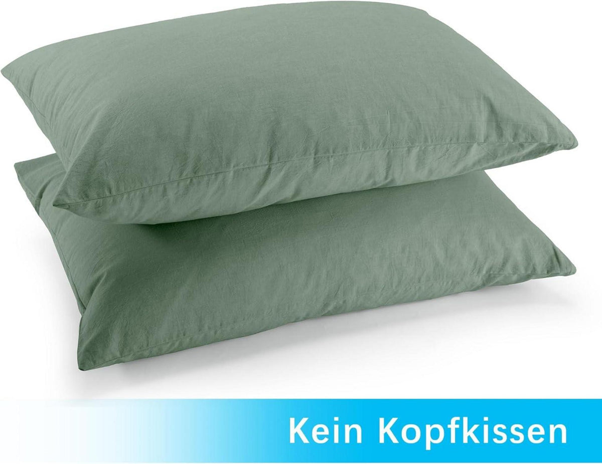 ATsense 2er Set Kissenbezug 40x60 cm Grün Baumwolle