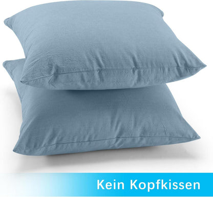 2er Set Kissenbezug 50x50 cm Hellblau Baumwolle