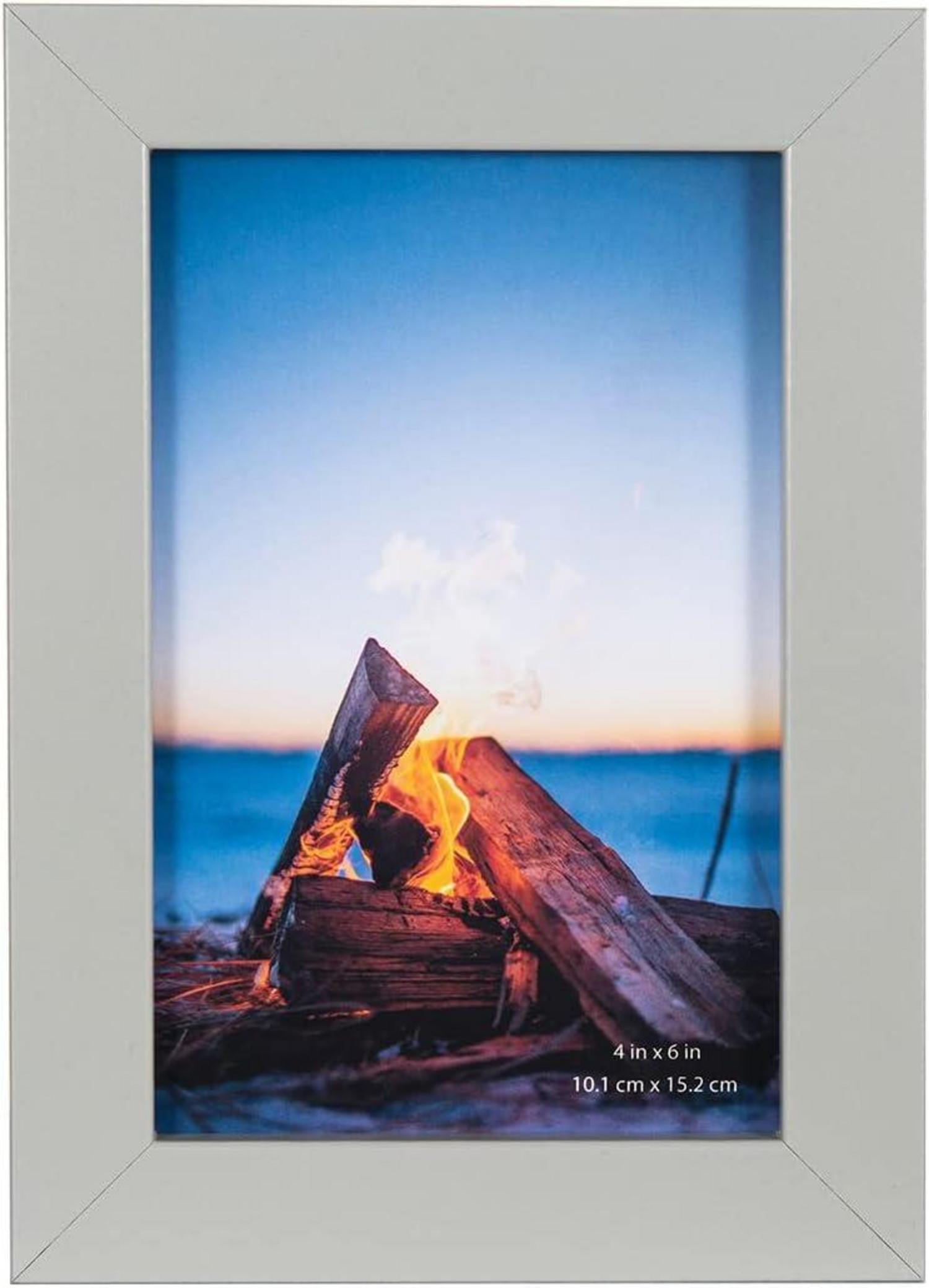 Bilderrahmen 4er Set Grau 10x15cm MDF Holz-Rahmen Acrylglas Zertifikat