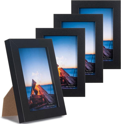 Schwarz Bilderrahmen Set 10x15cm Acrylglas Passepartout Wandmontage