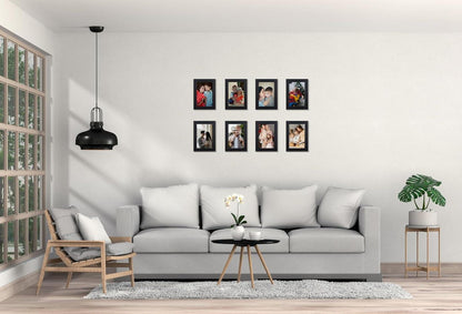 Bilderrahmen Set Schwarz 10x15cm 4er Pack Acrylglas & MDF