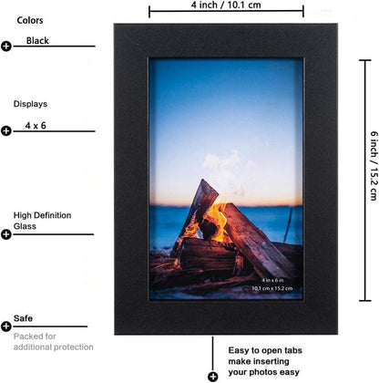 Schwarz Bilderrahmen Set 10x15cm Acrylglas Passepartout Wandmontage