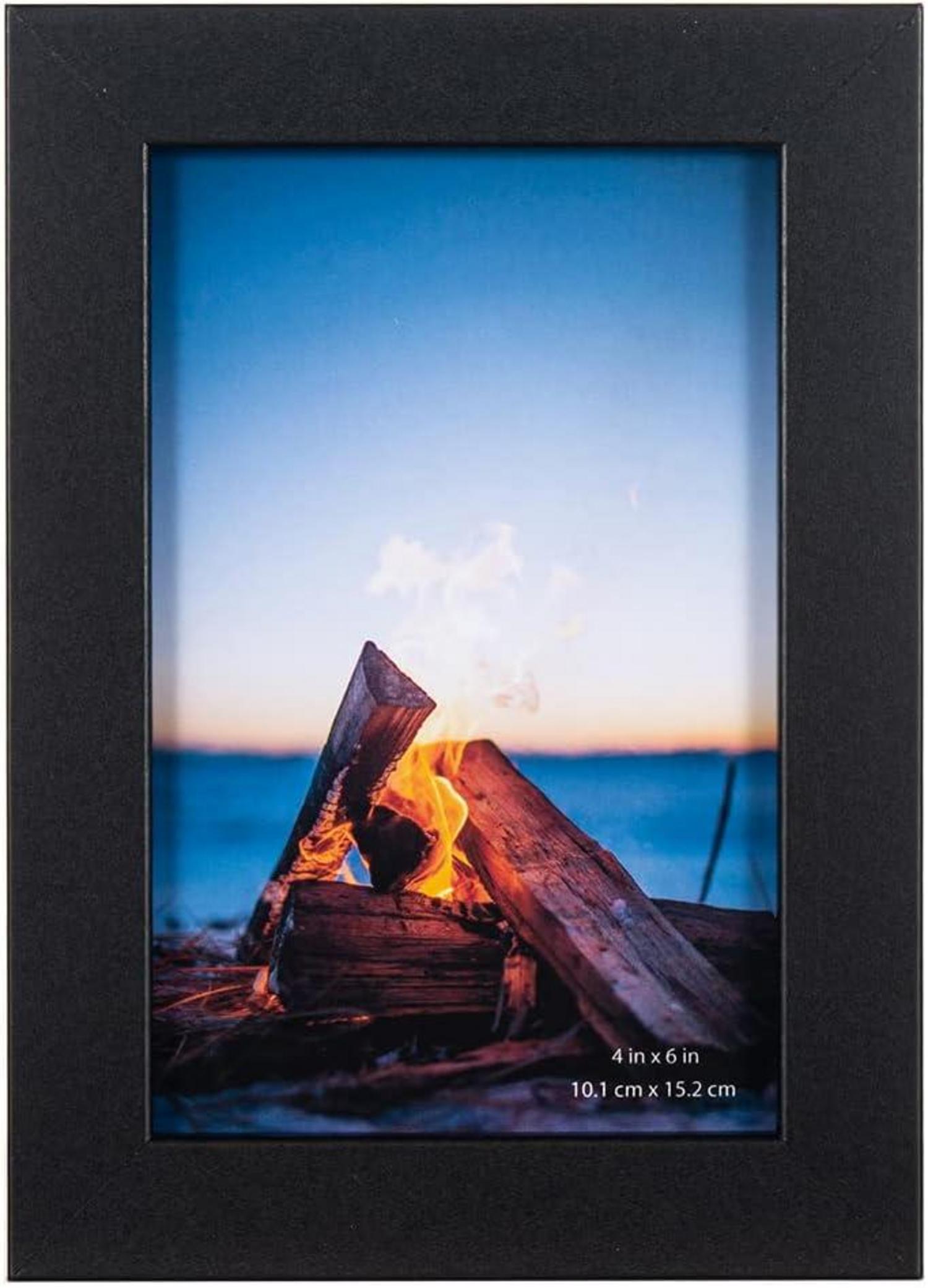 Schwarze Bilderrahmen Set 10x15cm MDF Holz Acrylglas Zertifikat ideal 4er Pack