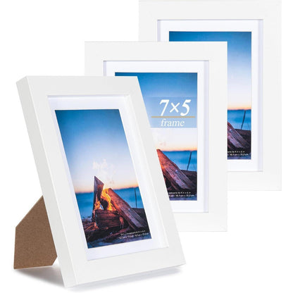 Bilderrahmen Set Weiß 13x18cm MDF Acrylglas 3er Pack