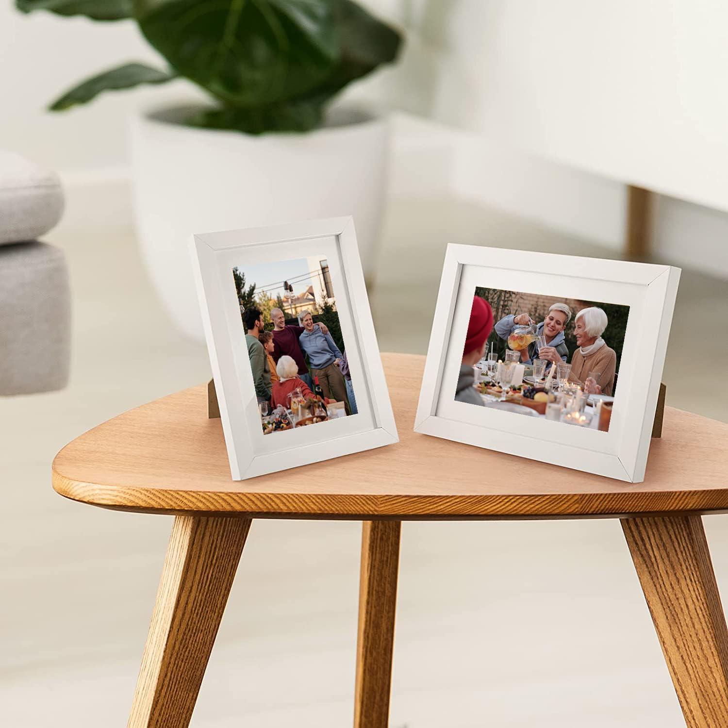 Bilderrahmen Set Weiß 13x18cm MDF Holz Acrylglas 3er Pack