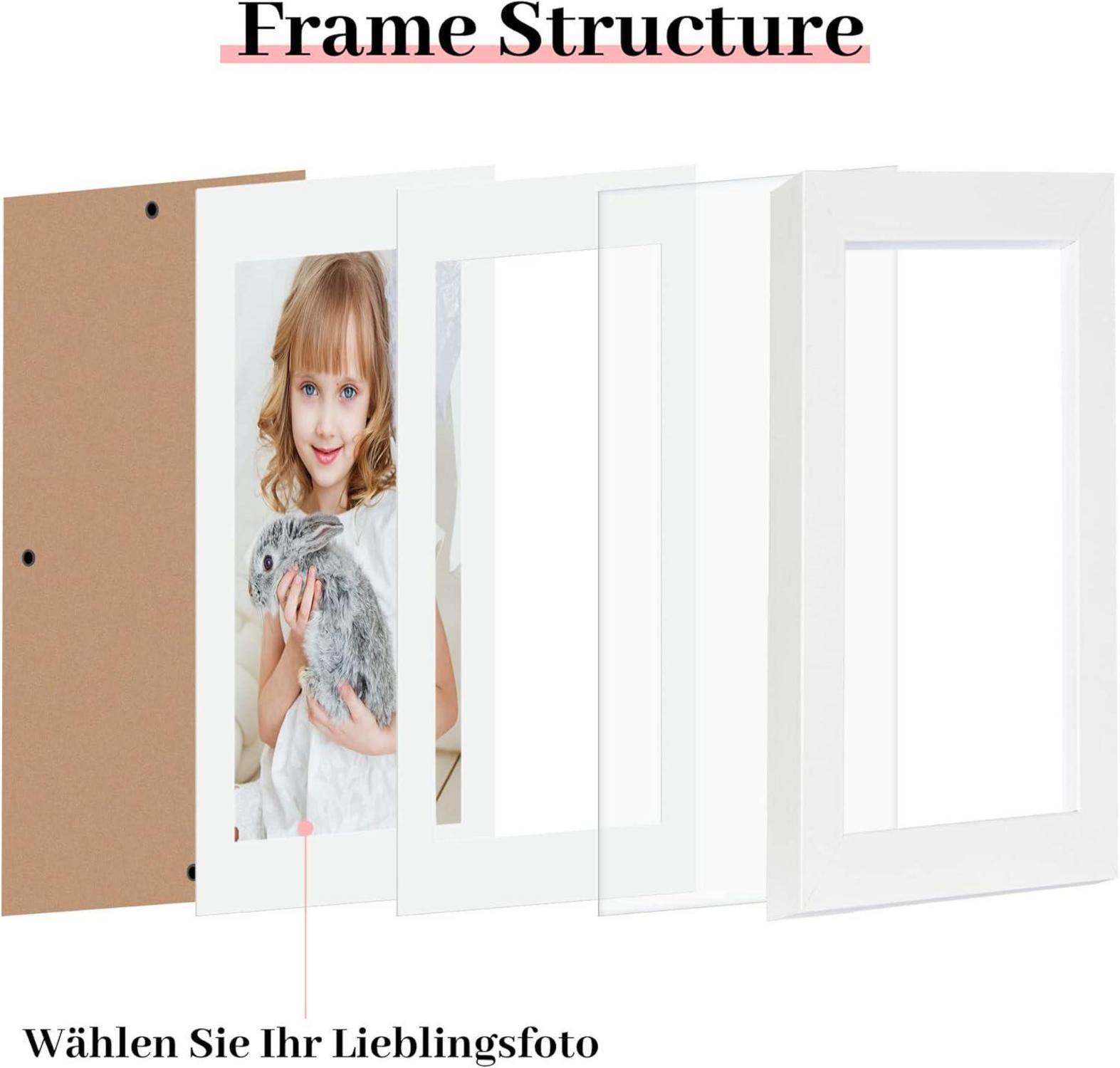 Bilderrahmen 3er Set Weiß 13x18cm MDF Holz-Rahmen Acrylglas Neue Collection